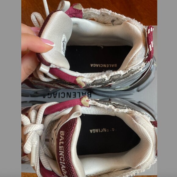 Balenciaga Runner Sneaker Burgundy and White Size:39 - Picture 13 of 15